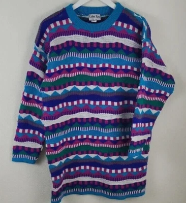 Vintage 80s 90s Colter Bay USA Colorful Striped Sweater Size Medium - Image 1 of 4
