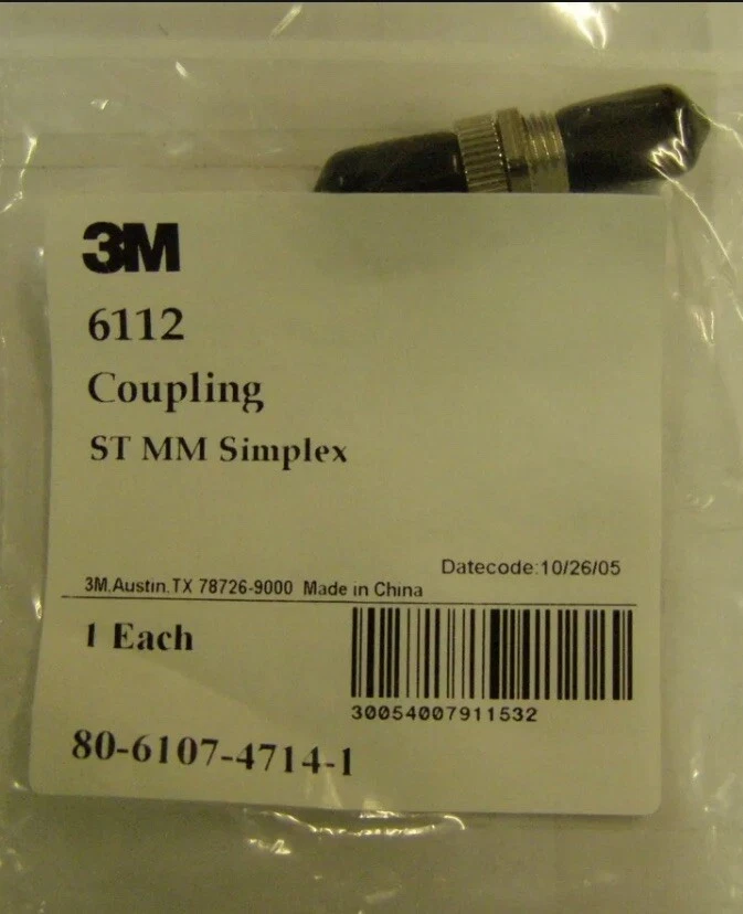 3M 6112 Coupling ST MM Simplex Coupler Fiber Optic Flanged [LOT OF 10] - Image 1 of 1