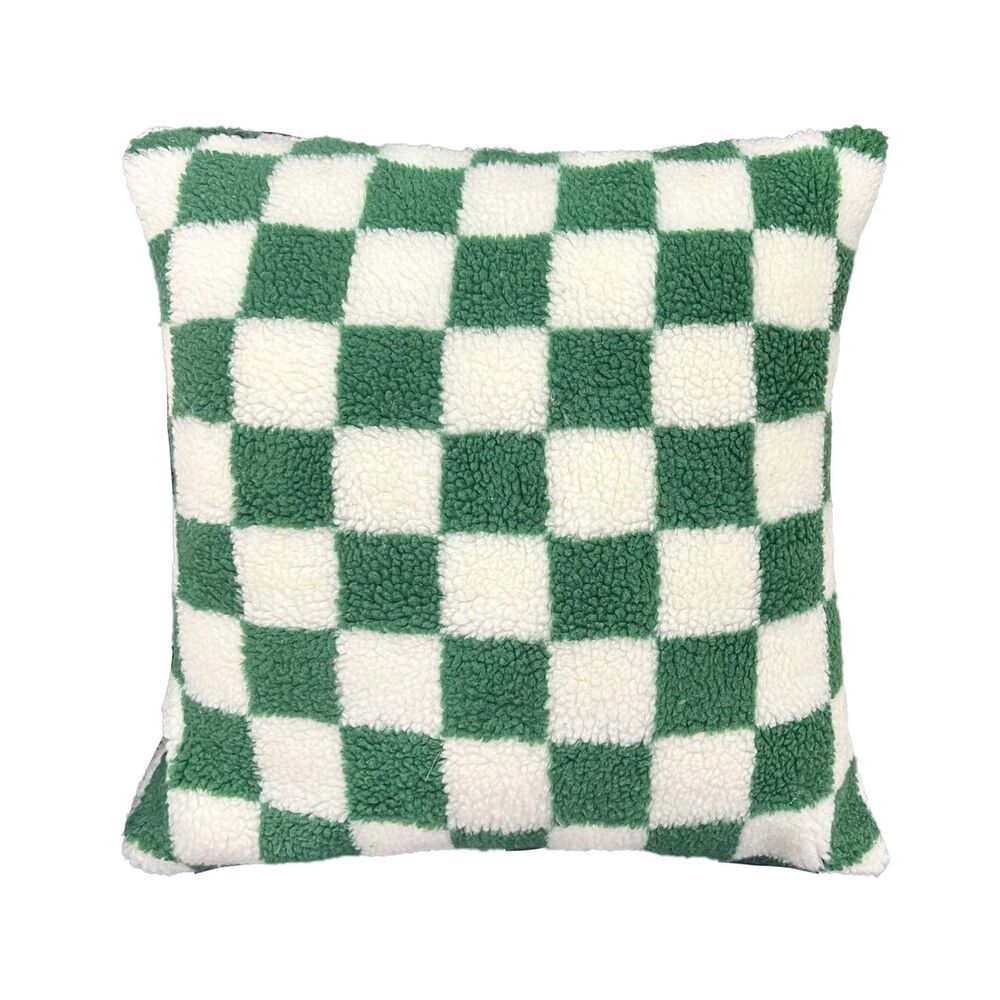 Checkerboard Wool Velvet Cushion Covers 18X18" Throw Pillow Case Sofa Home Decor