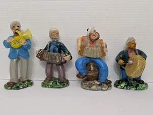 Lote De 4 Figuras De Colección RARAS Zelezny Brod Sklo Arte Vidrio Hechas a Mano Musicales Hombres - Imagen 1 de 16