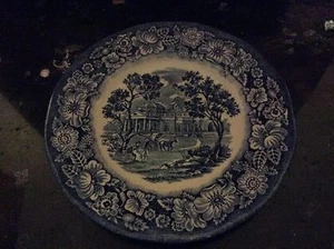 Liberty Blue Staffordshire Monticello Brot Butter 6" Teller Hergestellt in England - Bild 1 von 3
