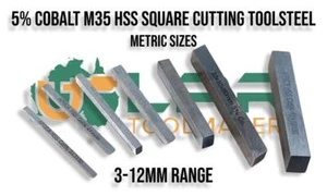 HSS M35 - 5% Cobalt Metric Square Cutting Tool Steel [3 to 12mm] range you pick - Picture 1 of 29