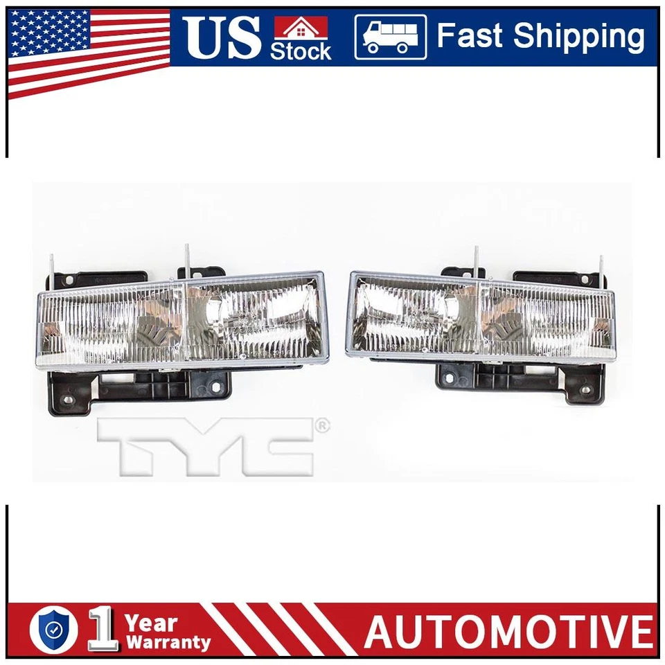 Conjunto de faros izquierda y derecha 2 piezas para Chevrolet K2500 1990-2000 PA Foto 1 de 4