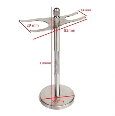 BOOMER ARTICLES Men Shaving Stand Stainless Steel Razor and Brush Holder Silver Matte Finish