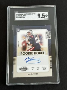 Mac Jones 2021 Contenders Optic Rookie Ticket Auto RC SGC 9.5 - Picture 1 of 10
