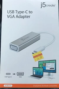 USB TYPE-C TO VGA ADAPTER NEW IN BOX J5 CREATE JCA111 FREE SHIPPING - Picture 1 of 5
