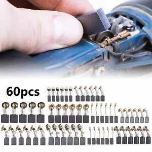 60Pcs 10 Sizes Electric Motor Carbon Brushes Replacement for Power Tool - Picture 1 of 23