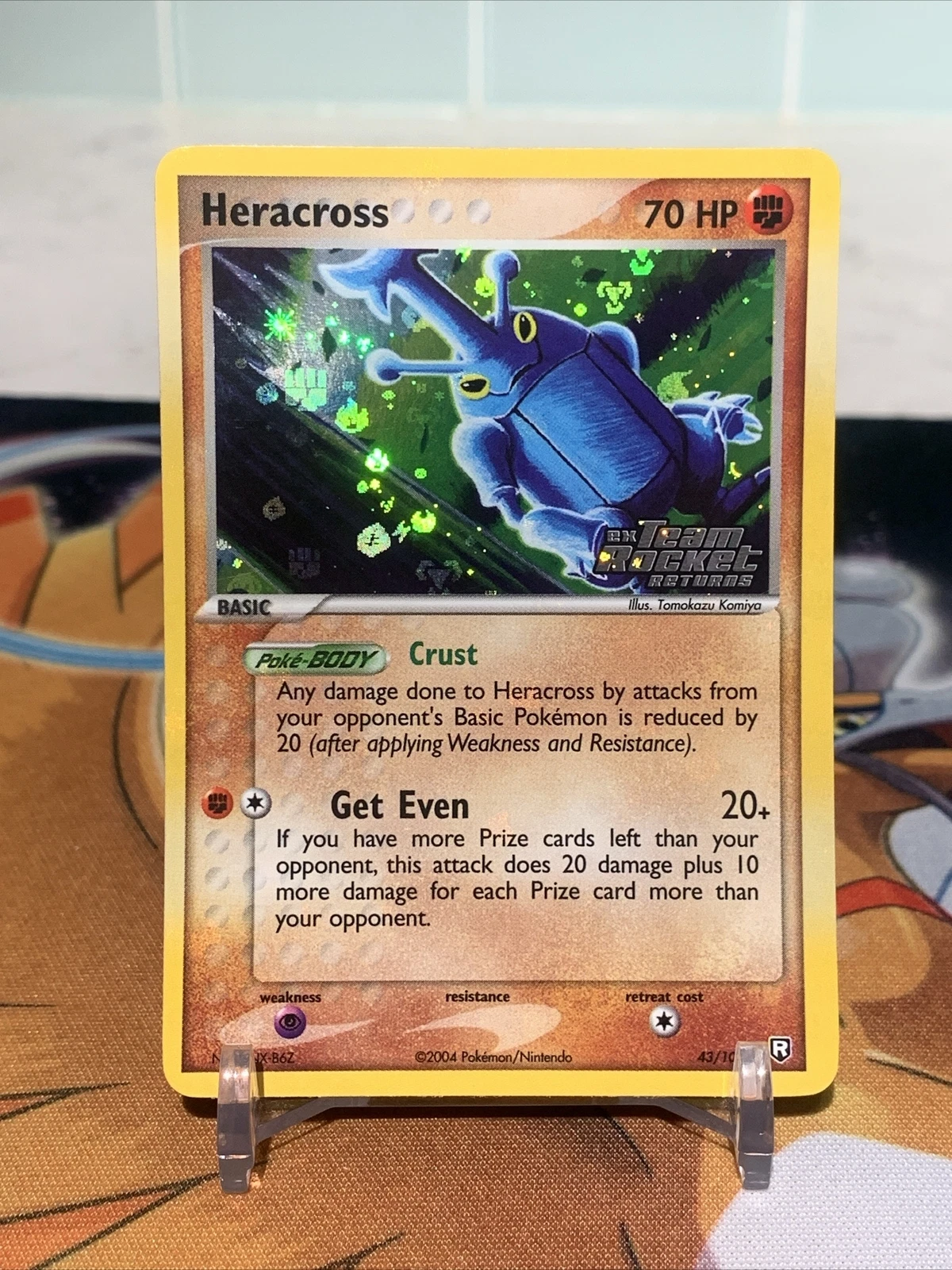 Pokemon Heracross 43/109 EX Team Rocket Returns Reverse Holo Stamped EX-NM 2004