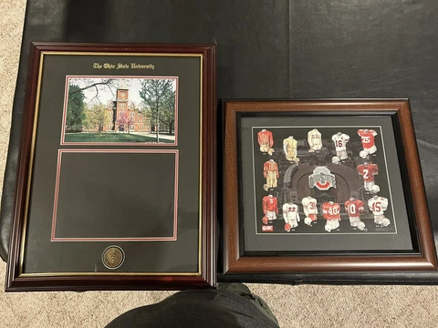 Ohio State diploma frame and football jersey history lithograph Cover
