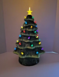 Mr Christmas nostalgischer beleuchteter Keramik Weihnachtsbaum 16 Zoll - Bild 1 von 8