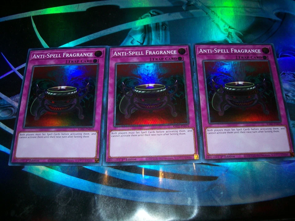 3x Fragancia Anti-Hechizos 1ª Edición Súper Rara RA02-EN076 Yu-Gi-Oh! Foto 1 de 1