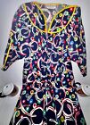 David Brown California Jeweled Geometric Abstract Dress Women's Size MED Color
