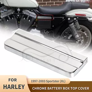 Chrome Battery Box Top Cover For Harley Sportster 1200 883 XLH1200 Police XL883P - Picture 1 of 14