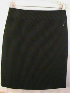 TAHARI pencil skirt black women's-2P pinstripe knee career office back vent NWT - Picture 1 of 12