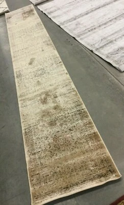 WARM BEIGE 2'-2" X 14' Stained Rug, Reduced Price 1172640889 VTG113-660-214 - Image 1 of 4