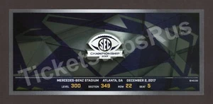 2017 SEC FOOTBALL CHAMPIONSHIP Full Ticket GEORGIA vs AUBURN 12/2/2017 + FanFare - Picture 1 of 13