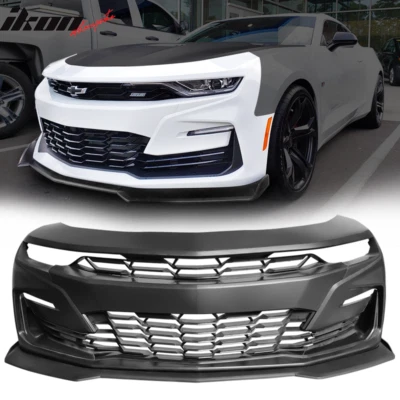 Fits 19-24 Chevy Camaro SS Style PP Front Bumper W/Matte Black Front Bumper Lip Foto 1 de 4