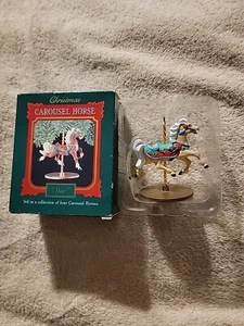 1989 Hallmark Andenken Karussell Pferd Weihnachtsschmuck - Bild 1 von 4