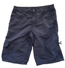 Unbranded Shorts Boys Black Nylon  Zip Pocket Adjustable Waist Quick Dry Travel 