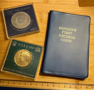 GB Primer Juego de Monedas Decimales, 1969 Gales e Isla de Man 1977 (ref #9) - Imagen 1 de 13