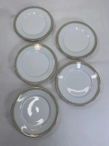 5 Charles Ahrenfeldt Limoges Depose Frankreich AHR8 6,25" grün & gold Brotteller - Bild 1 von 4