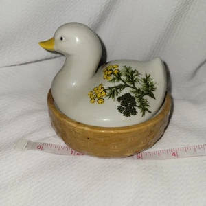 Scatola portagioie Takahashi Cho-Cho San Francisco Giappone ceramica vintage nido d'anatra - Foto 1 di 15