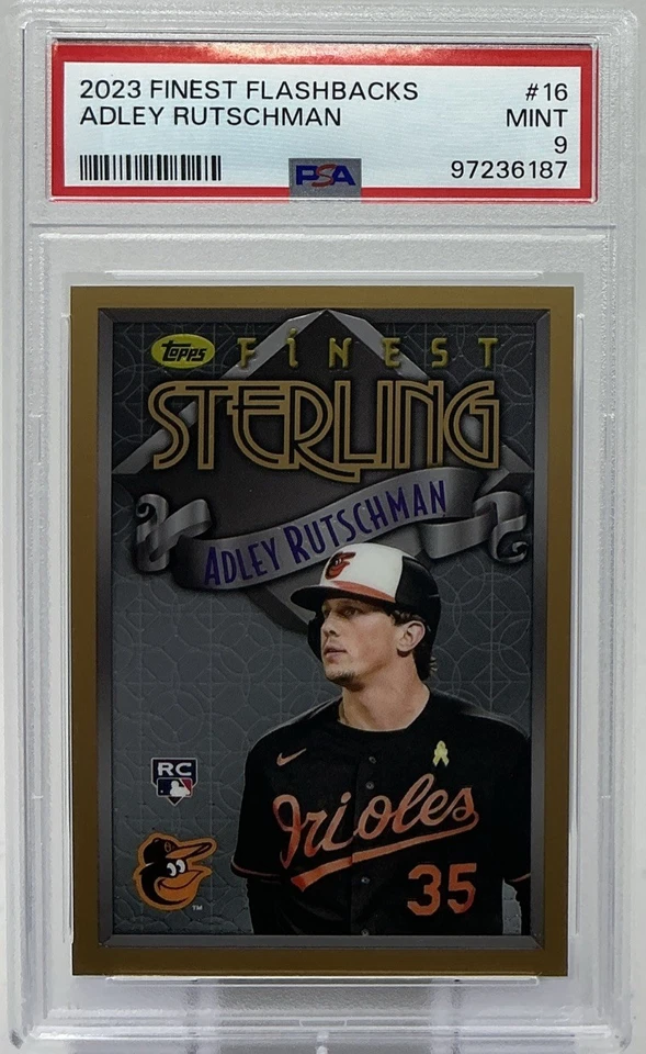 Adley Rutschman Rookie PSA 9 - 2023 Topps Finest Flashbacks ‘Sterling’ -Orioles - Image 1 of 4