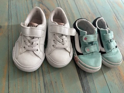 Toddler girl shoe lot  vans and ralph lauren polo shoes sneakers size 5/5.5 - Image 1 of 4