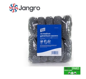 Jangro Silver Metal Scouring Pads – Pack of 10 | Heavy-Duty Wire Mesh - Picture 1 of 9
