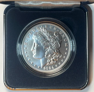 2024 P  $1 PROOF MORGAN DOLLAR SILVER COMMEMORATIVE - GEM PROOF, MINT PKG EB2 - Image 1 of 4