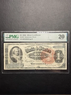 $1 1886 Silver certificate, Martha Washington | FR 217 | PMG 20 | Large Seal - Image 1 of 2