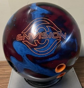 USED Ebonite Envision Solid Reactive Bowling Ball, Navy/Red/Black, 14 LB (S) - Picture 1 of 2