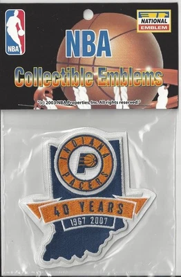 Parche del 40 aniversario de los Indiana Pacers 2007 paquete oficial con logotipo de camiseta de la NBA Foto 1 de 2