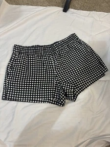 J.crew Womens Casual Shorts Black White Polka Dot Print Pockets Elastic Waist 00 - Picture 1 of 10