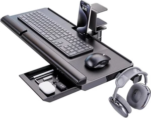 BANDEJA TECLADO KLEARLOOK 24.4"W, ROTACIÓN ERGONÓMICA 360°, SOPORTE SENTADO - Imagen 1 de 6