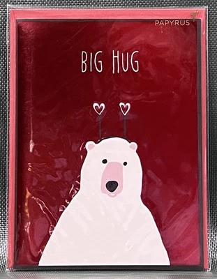 Papyrus Valentine's Day Card-Polar Bear "Big Hug" w/Lots of Love To You-1 Ea - Image 1 of 2