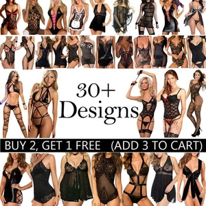 Women Lady Sexy Lingerie Babydoll Bodysuit Erotic Nightwear Underwear Sleepwear◮ - Picture 1 of 41