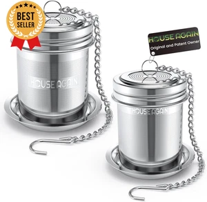 2 PIEZAS Infusores de Té Grandes Pequeños Coladores de Malla Extra Fina de Acero Inoxidable con Cha - Imagen 1 de 12
