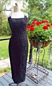 Abito Jessica McClintock Gunne Sax nero in pizzo 9/10 - Foto 1 di 9