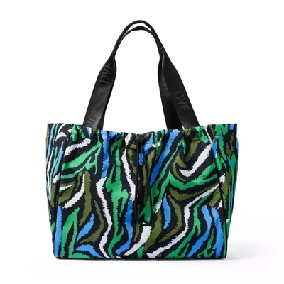 Diane Von Furstenberg Disco Zebra Green Tote Bag with Laptop Compartment - Image 1 of 3