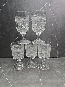 Anchor Hocking Vintage Wexford Water or Wine Goblets 5 Piece Set All 5.25” - Picture 1 of 4
