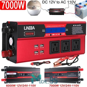 7000W 6000W De 12V A 110V Convertidor Con USB Para Carro Auto Inversor Corriente - Picture 1 of 84
