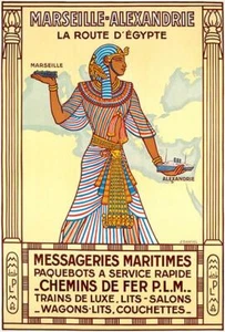 Marseille-Alexandrie La Route D'Egypte - 1927 - Reiseplakat Magnet - Bild 1 von 2