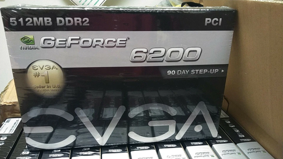 EVGA NVIDIA GeForce 6200 512P1N402LR 512MB DDR2 SDRAM PCI Video Card 512-N402-LR - Image 1 of 4
