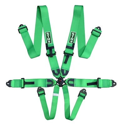 Grüner 6-Punkt Renn-Gurt FIA 8853-2016 2030 Sicherheitsgurt IVA Safe - STR - Bild 1 von 4