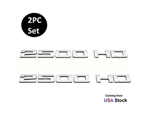 2PC 2500HD Emblem Badge for Silverado Sierra Door Fender Chrome Silver - Picture 1 of 13