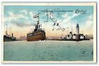 1917 Entrance To Cleveland By Water Cleveland Sixth City Steamer Posted Postcard