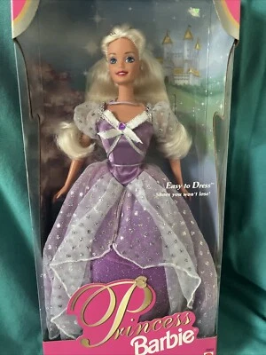 Muñeca rubia Barbie princesa Mattel 1997 #18404-vestido púrpura fácil de vestir-sin precio base Foto 1 de 3