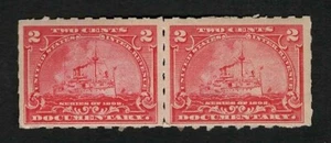 US Revenue 1898 R164 Battleship 2c Documentary Tax Pair (2) MNH F-VF - Picture 1 of 2