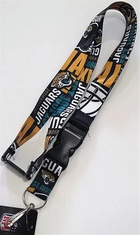 Jacksonville Jaguars Football NFL Dynamic Lanyard Keychain w/ Safety Clip Cover